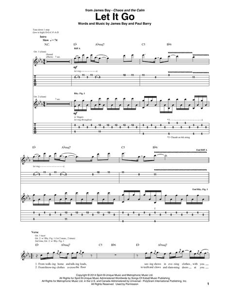 let it go tab james bay